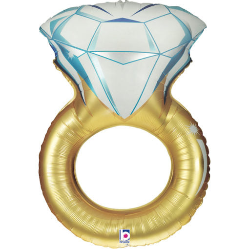 Folienballon Diamant-Ring Junggesellinnenabschied - Verlobung - Hochzeit