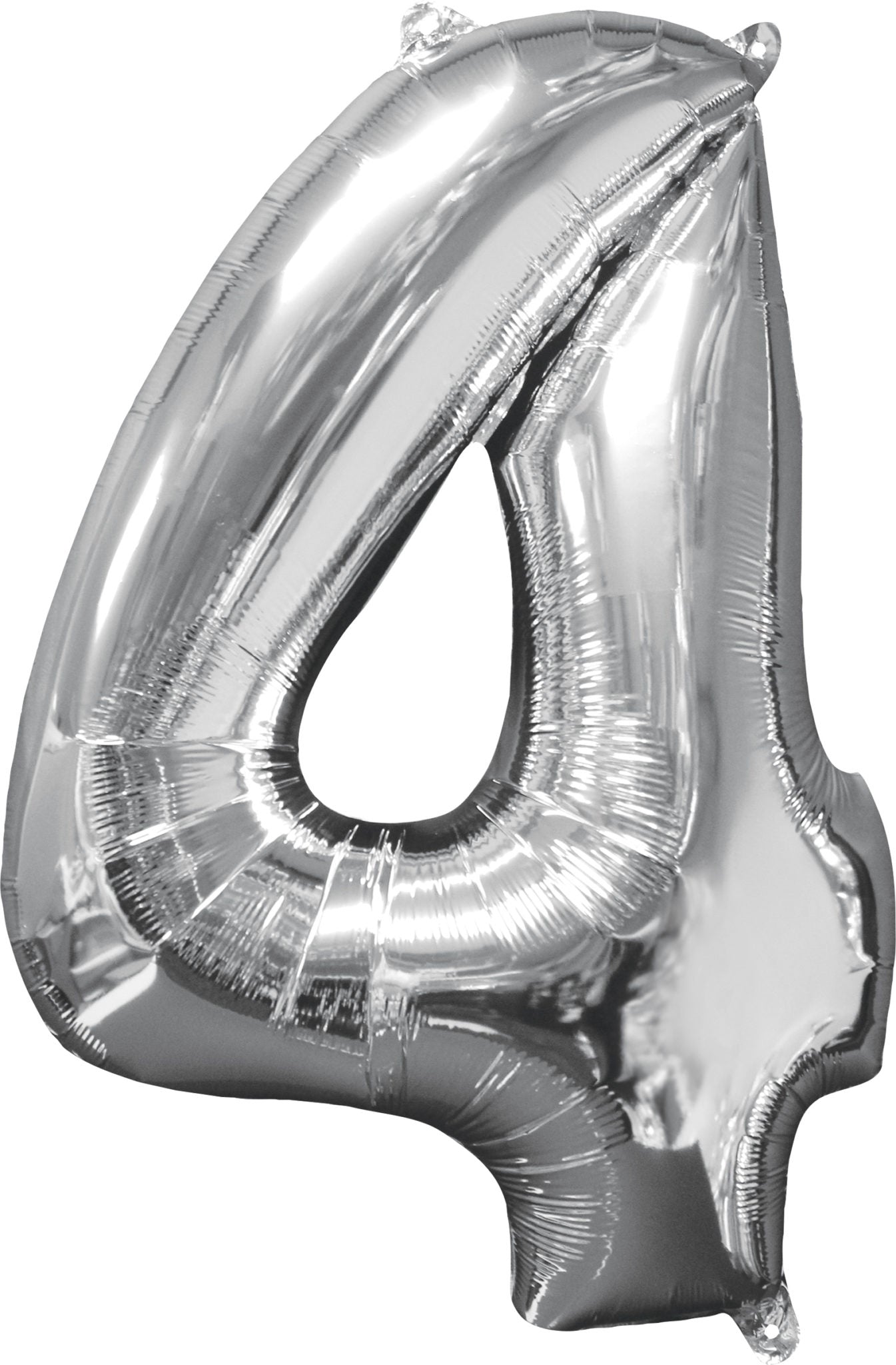 Zahlenballon Silber 4  - 35cm