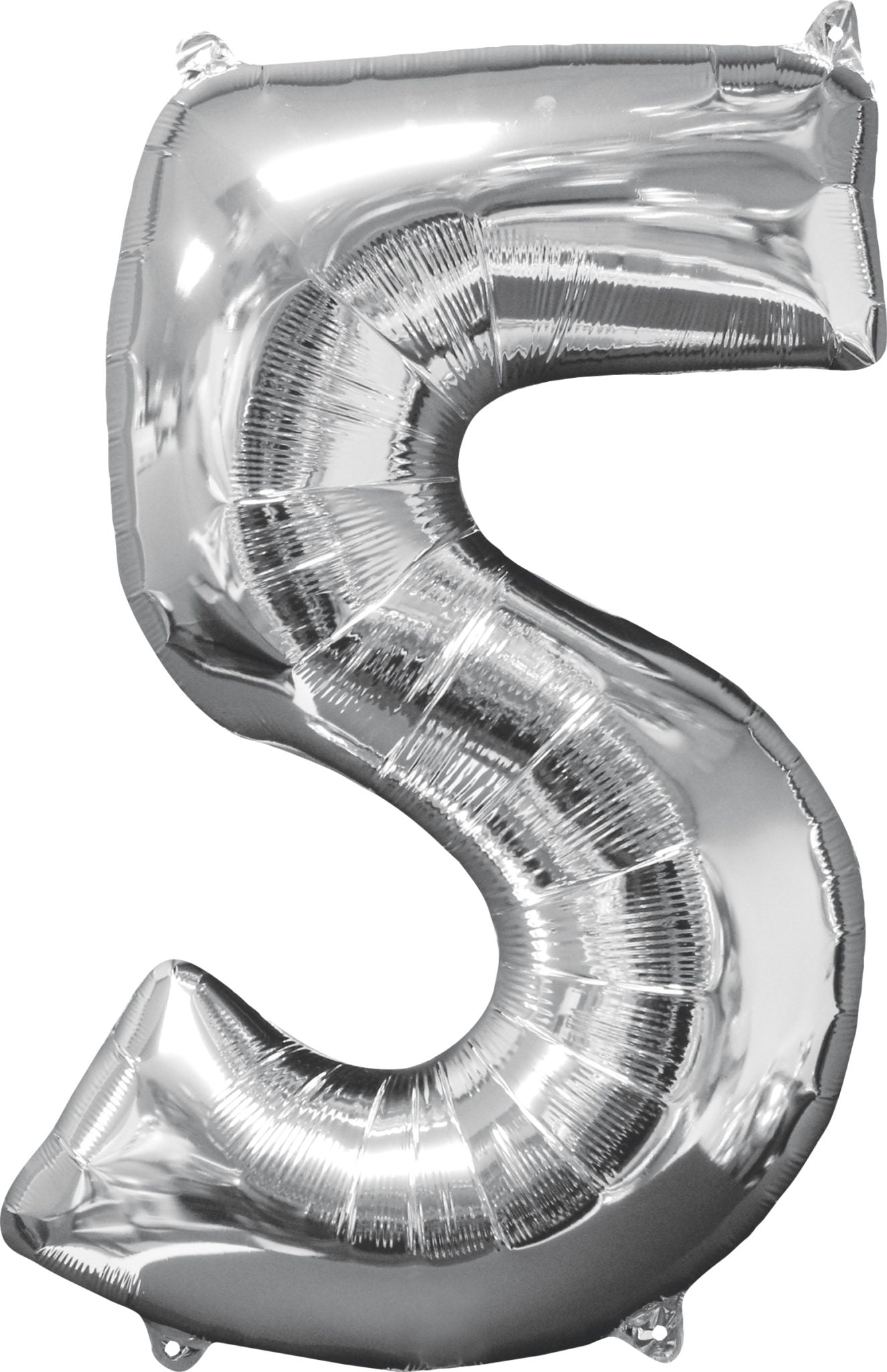 Zahlenballon Silber 5  - 35cm