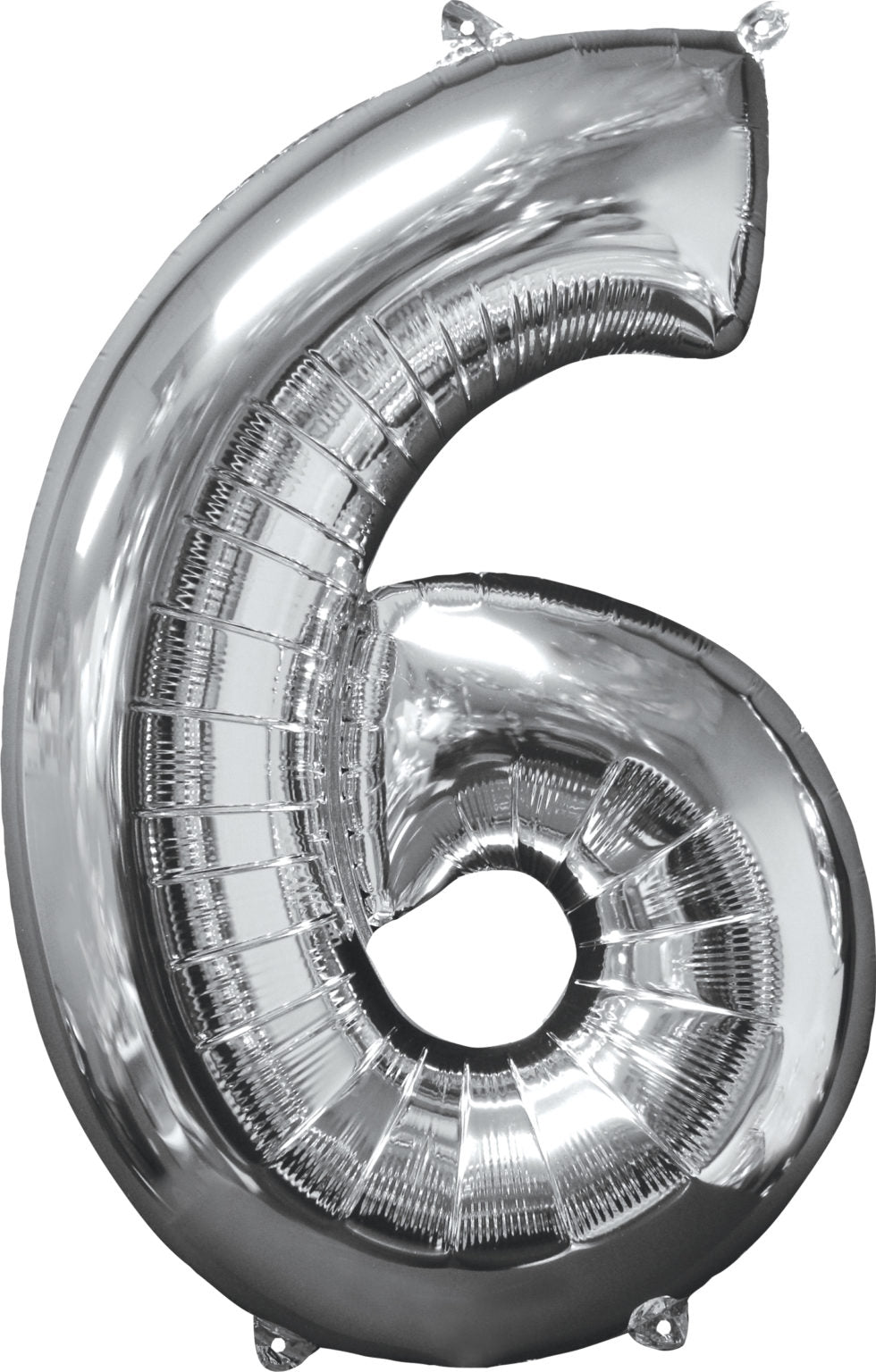 Zahlenballon Silber 6  - 35cm